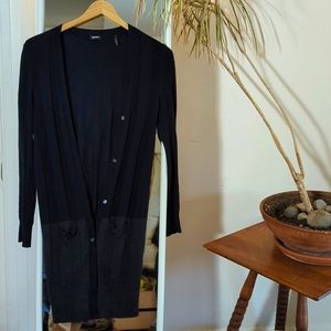 Jill Sander XS slim 100% wool color block cardigan